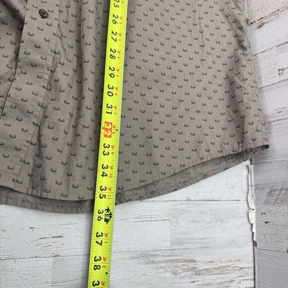 Cinch Outdoor Shirt Mens XXL Brown Big Buck Deer Antlers Hunting Button Down - Picture 5 of 7